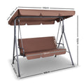 Gardeon 3 Seater Swing Chair Bench with Canopy Garden Furniture