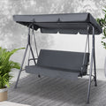 Gardeon 3 Seater Outdoor Swing Chair Canopy Bench Grey