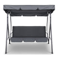 Gardeon 3 Seater Outdoor Swing Chair Canopy Bench Grey