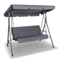Gardeon 3 Seater Outdoor Swing Chair Canopy Bench Grey