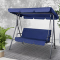Gardeon 3 Seater Swing Chair Bench Canopy Navy Garden Furniture