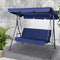 Gardeon 3 Seater Swing Chair Bench Canopy Navy Garden Furniture