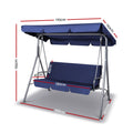 Gardeon 3 Seater Swing Chair Bench Canopy Navy Garden Furniture