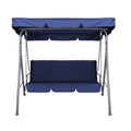 Gardeon 3 Seater Swing Chair Bench Canopy Navy Garden Furniture