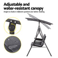 Gardeon 2 Seater Swing Chair Canopy Cup Holder Grey Garden