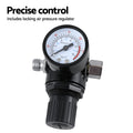 Giantz HVLP Spray Gun Gravity Feed 0.8mm 1.4mm Nozzles 2PC
