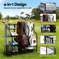 Everfit Golf Bag Storage Organizer with Wheels Black