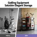 Everfit Golf Bag Storage Organizer with Wheels Black