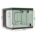 Green Fingers Grow Tent 240x240x200cm Hydroponics System Black