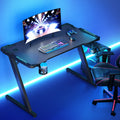 Artiss Gaming Desk 120cm LED Light Computer Table