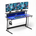 Artiss Gaming Desk 120cm LED Lights Monitor Shelf Power