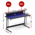 Artiss Gaming Desk 120cm LED Lights Monitor Shelf Power