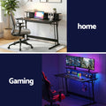 Artiss Gaming Desk 120cm LED Lights Monitor Shelf Power