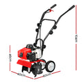 Giantz 63CC Tiller Cultivator Rototiller 4 Blades Soil Plower