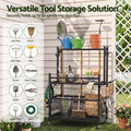 Gardeon Garden Tool Organizer Rack 16 Slots Rolling Garage Storage with Hooks