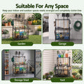 Gardeon Garden Tool Organizer Rack 16 Slots Rolling Garage Storage with Hooks