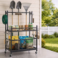 Gardeon Garden Tool Organizer Rack 16 Slots Rolling Garage Storage with Hooks