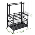 Gardeon Garden Tool Organizer Rack 16 Slots Rolling Garage Storage with Hooks
