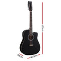 Alpha 42 Acoustic Guitar 12 String w/ EQ Electric Black