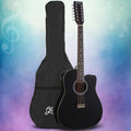 Alpha 42 Acoustic Guitar 12 String w/ EQ Electric Black