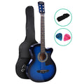 Alpha 38in Acoustic Guitar Cutaway Steel String Wooden Blue