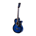 Alpha 38in Acoustic Guitar Cutaway Steel String Wooden Blue