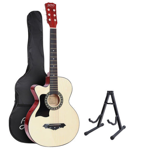 Alpha 38" Acoustic Guitar Left Handed Steel String Wooden