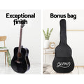 Alpha 41in Acoustic Guitar Dreadnought Steel String Wooden Black