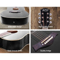 Alpha 41in Acoustic Guitar Dreadnought Steel String Wooden Black