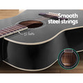 Alpha 41in Acoustic Guitar Dreadnought Steel String Wooden Black