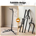 Alpha Iron Adjustable Guitar Stand Folding Instrument Holder Acoustic Bass Rack Black