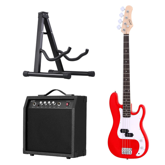 Alpha Electric Guitar 47 Inch Bass Kit 40W Amplifier Stand