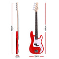 Alpha Electric Guitar Bass 47in Red