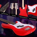 Alpha Electric Guitar Bass 47in Red