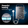 Devanti Portable Gas Water Heater LPG 12L Grey With Pump