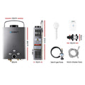 Devanti Portable Gas Water Heater 8L/Min LPG Grey