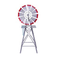 Gardeon Garden Windmill Metal Weather Station with Rain Gauge 122cm Silver