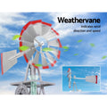 Garden Windmill 6ft 186cm Metal Outdoor Ornament Decor