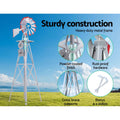 Garden Windmill 8FT 245cm Metal Outdoor Ornament Decor