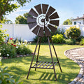 Gardeon Garden Windmill Metal Outdoor Yard Decor 120cm Bronze