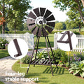 Gardeon Garden Windmill Metal Outdoor Yard Decor 120cm Bronze