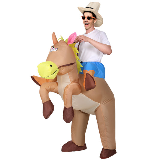 Inflatable Cowboy Costume Adult Blow Up Party Fancy Dress Halloween