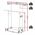 Artiss Double Rod Clothes Rack Adjustable Coat Stand Hanger