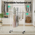 Artiss Double Rod Clothes Rack Adjustable Coat Stand Hanger