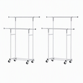 Artiss 2X Clothes Rack Double Rod Airer Rail Coat Stand Adjustable Hanger