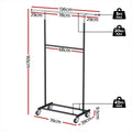Artiss Double Rod Clothes Rack Adjustable Coat Hanger Stand