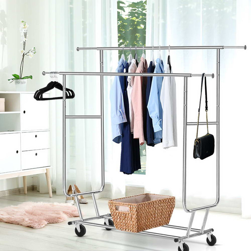 Artiss Clothes Rack Double Rail Adjustable Coat Stand Hanger