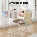 Artiss 2 Tier Clothes Rack Airer Foldable 139cm White