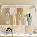 Artiss Clothes Rack Wall Mounted Airer Foldable Hidden Space 5 Rods White