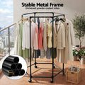 Artiss Clothes Rack 6 Rods Airer Rail with Wheels